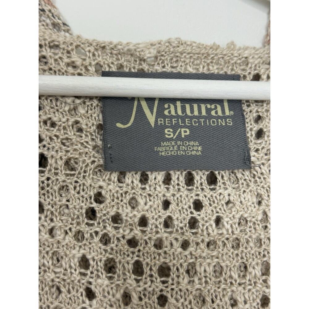 Natural Reflections Womens Boho Hooded Open Front Cardigan Oatmeal Size S - Picture 8 of 13